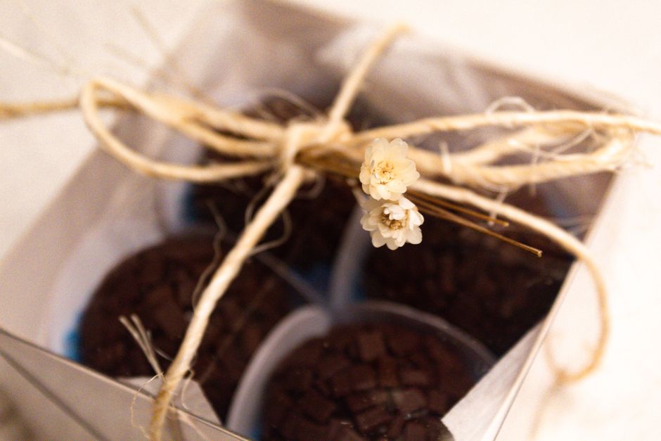 Elegant gift box packaging for gourmet food treats and presents